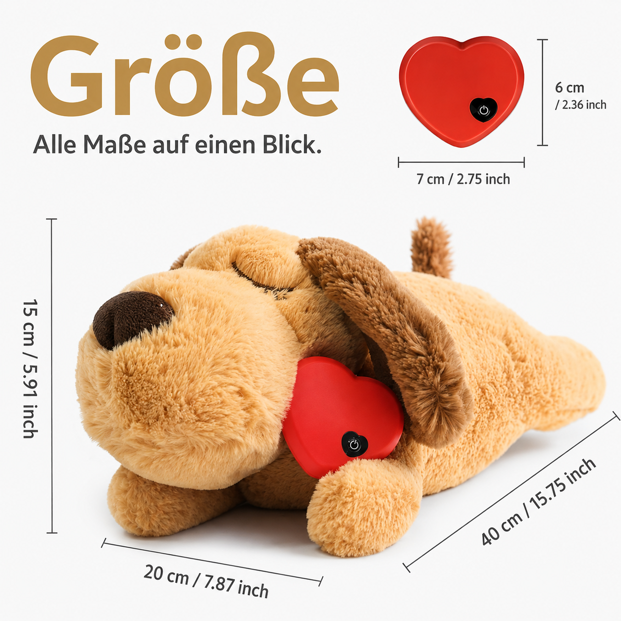 Beruhigendes Herzschlag-Kuscheltier für Hunde